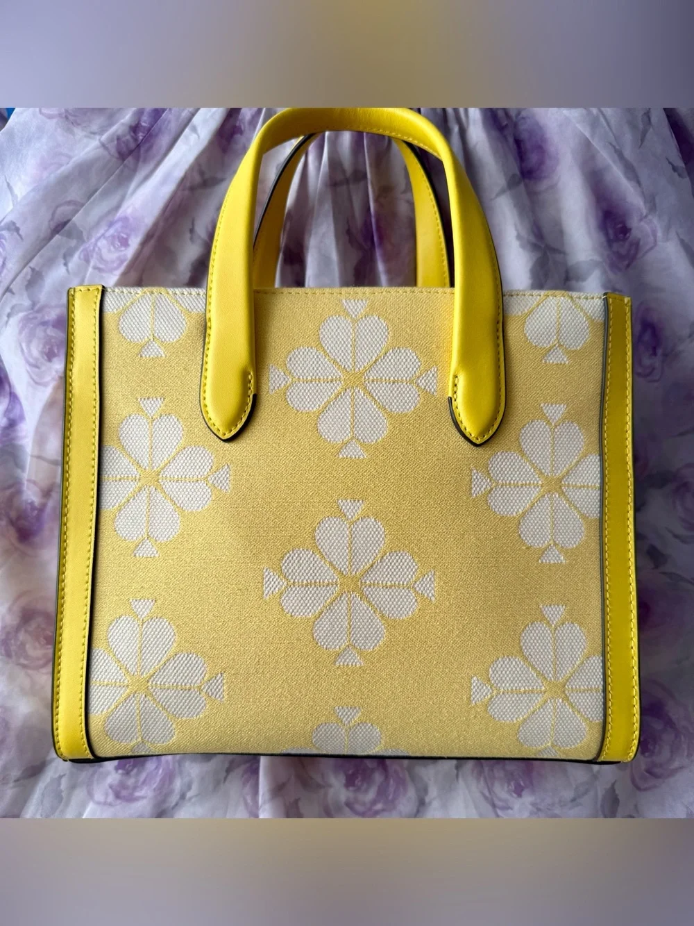Kate Spade Spade Flower Two-Tone Canvas Manhattan Small Tote Bag